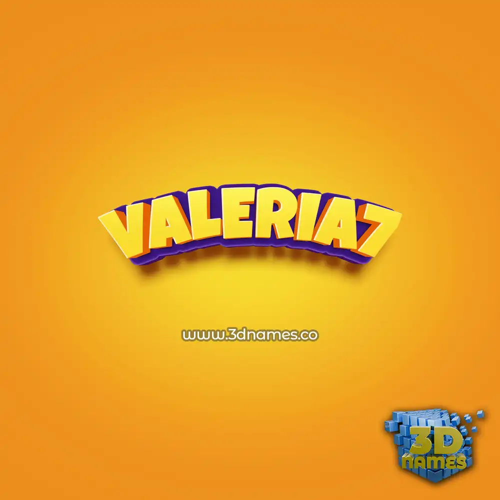 valeria7 in Orange Toon style - 3D name wallpaper