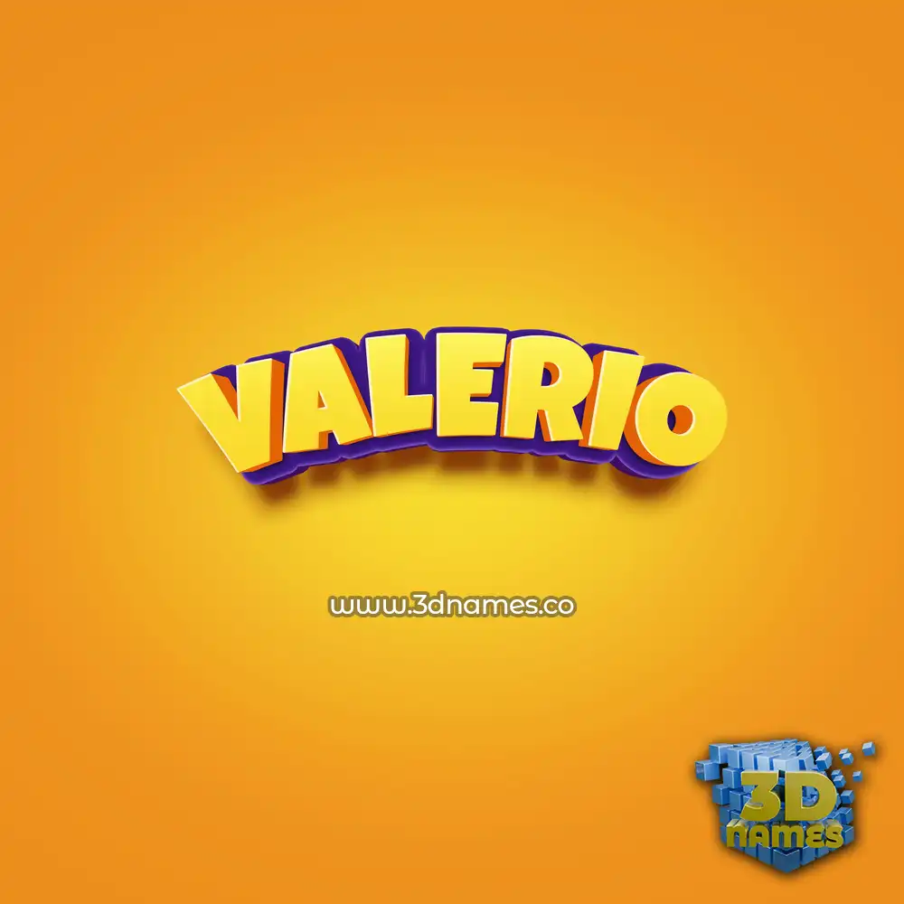 valerio in Orange Toon style - 3D name wallpaper