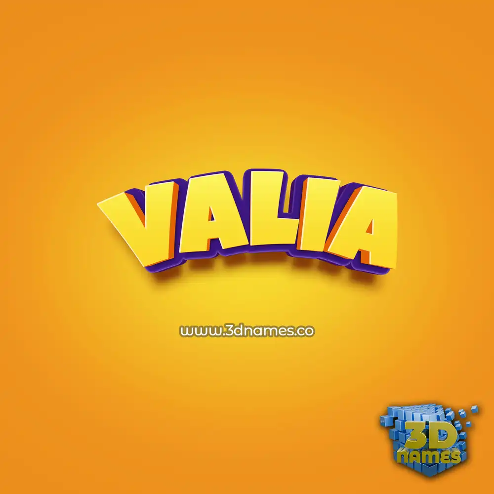 valia in Orange Toon style - 3D name wallpaper