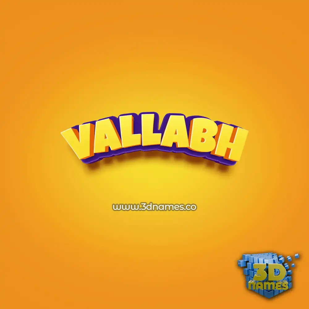 vallabh in Orange Toon style - 3D name wallpaper