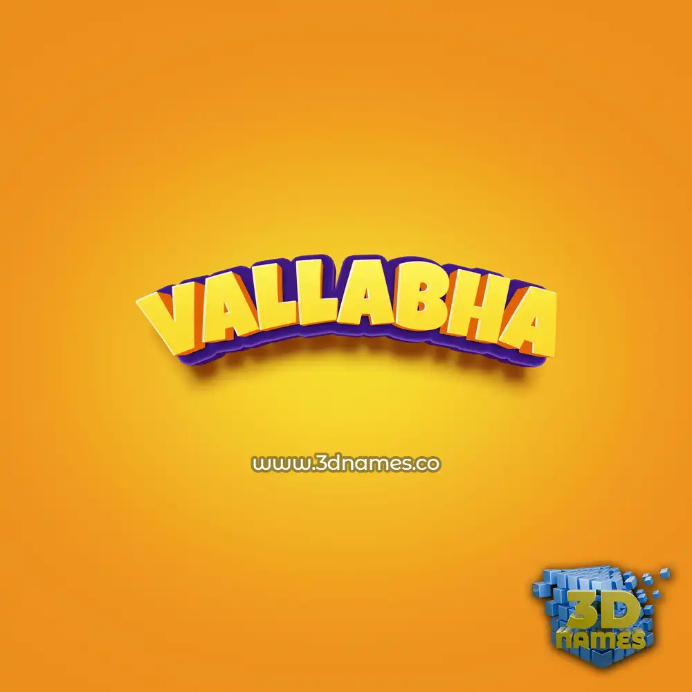 vallabha in Orange Toon style - 3D name wallpaper