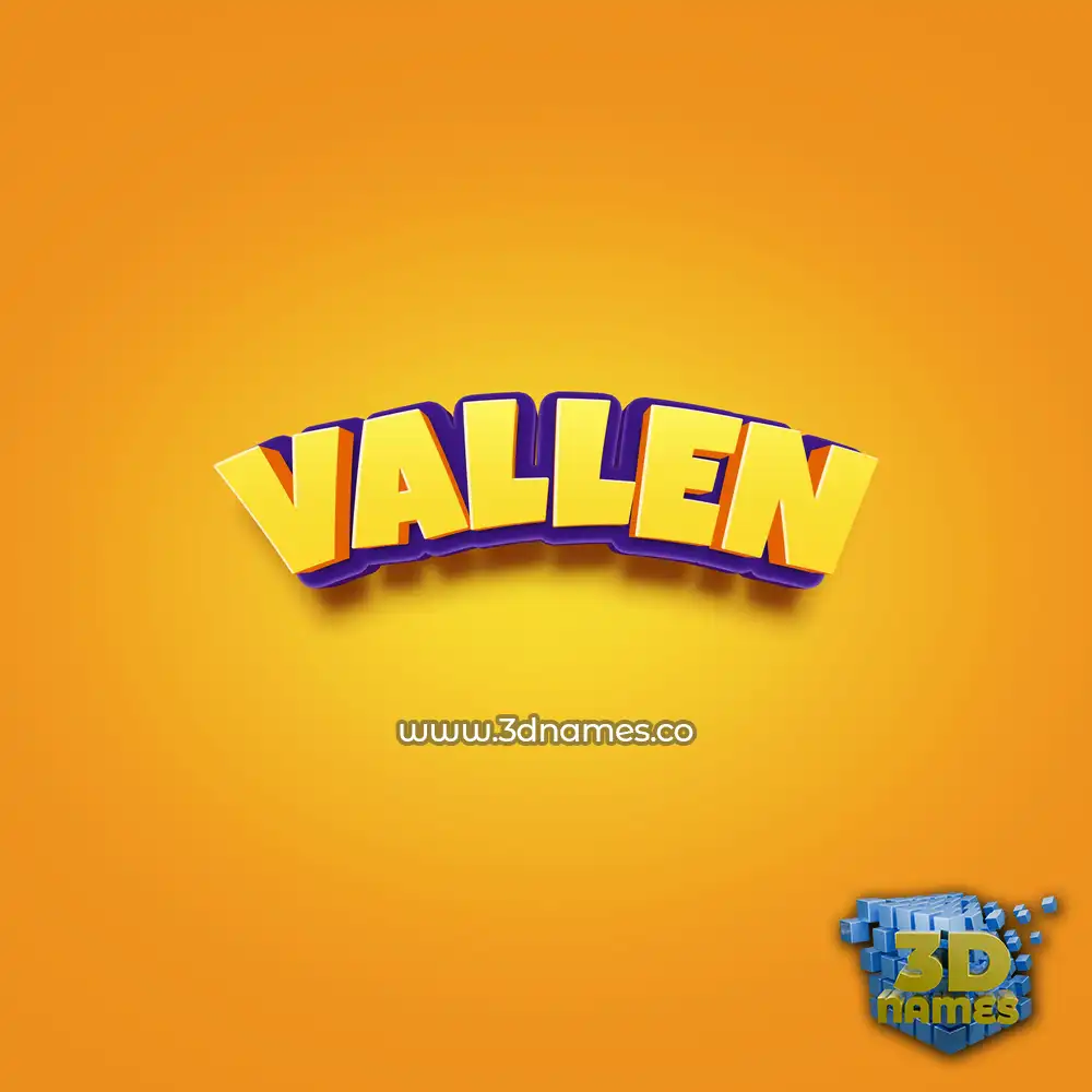 vallen in Orange Toon style - 3D name wallpaper