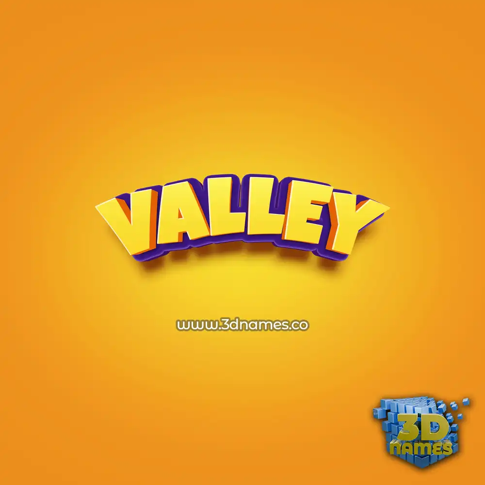 valley in Orange Toon style - 3D name wallpaper