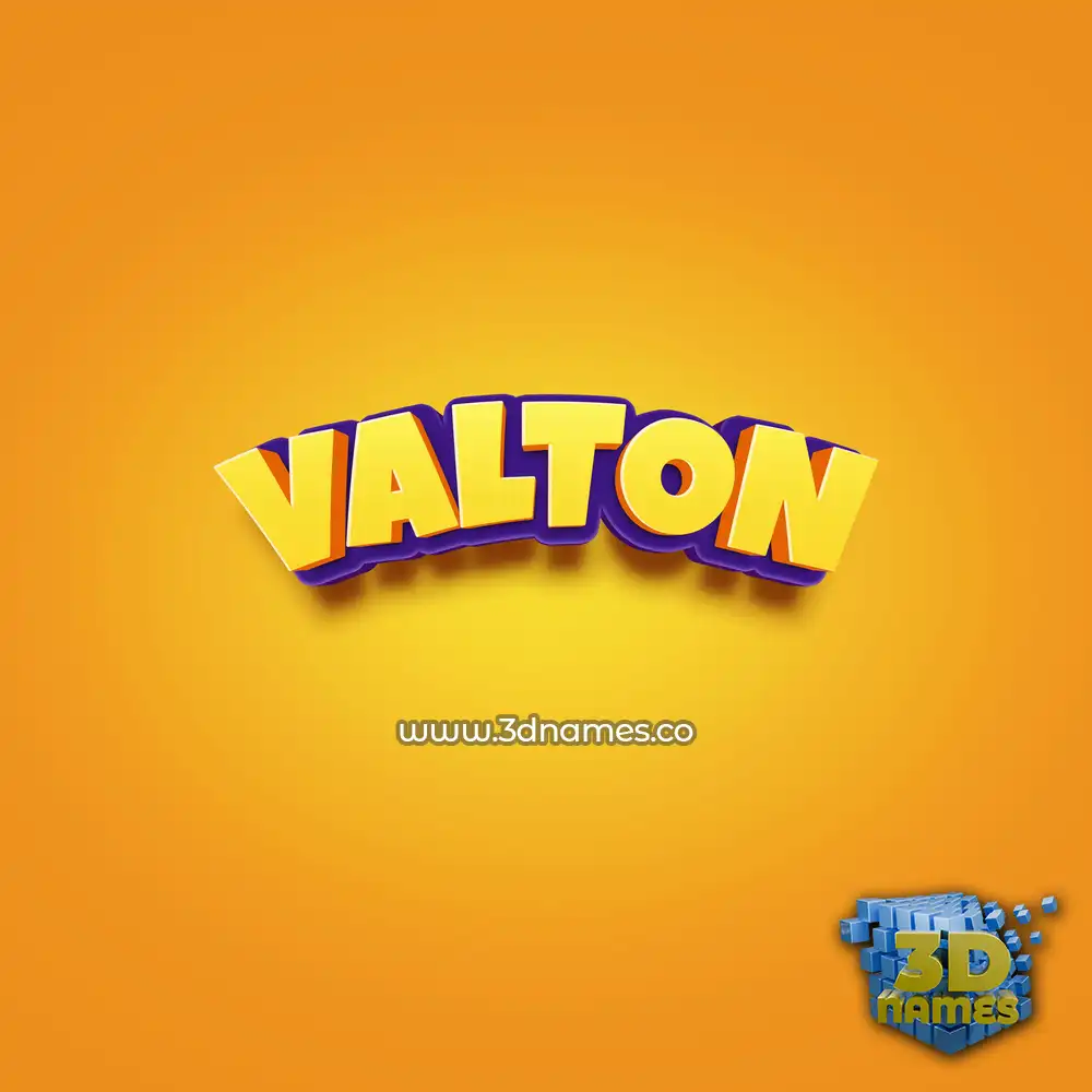 valton in Orange Toon style - 3D name wallpaper