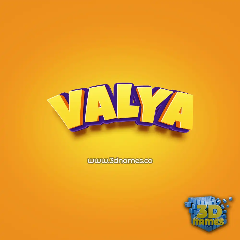 valya in Orange Toon style - 3D name wallpaper