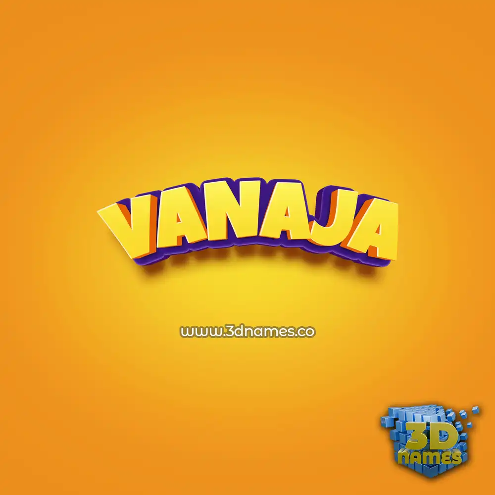 vanaja in Orange Toon style - 3D name wallpaper