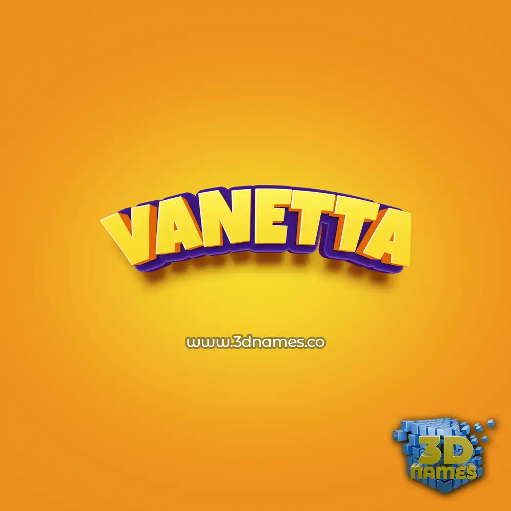 vanetta in Orange Toon style - 3D name wallpaper