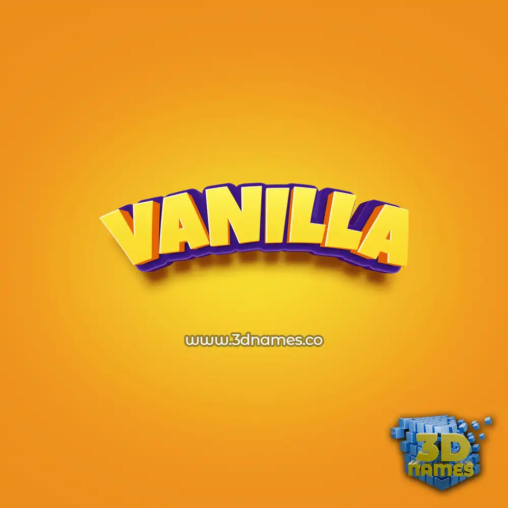 vanilla in Orange Toon style - 3D name wallpaper