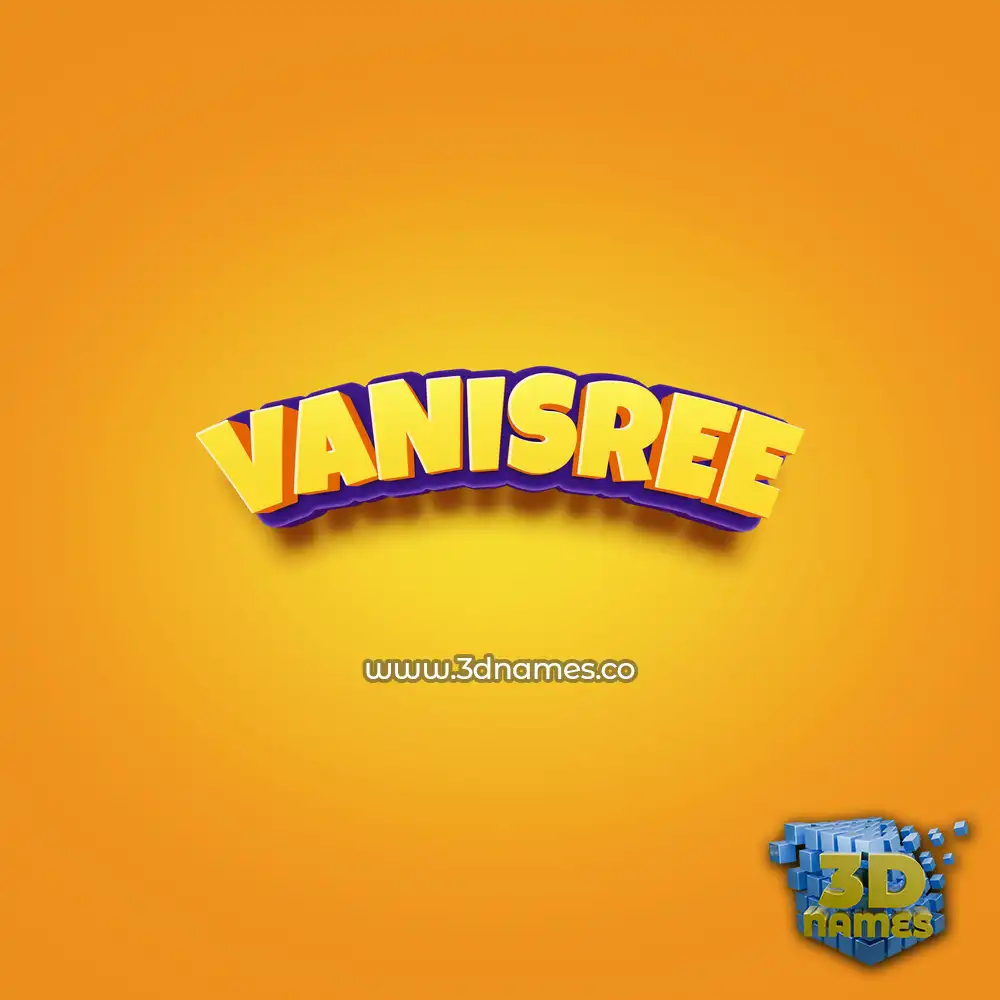 vanisree in Orange Toon style - 3D name wallpaper