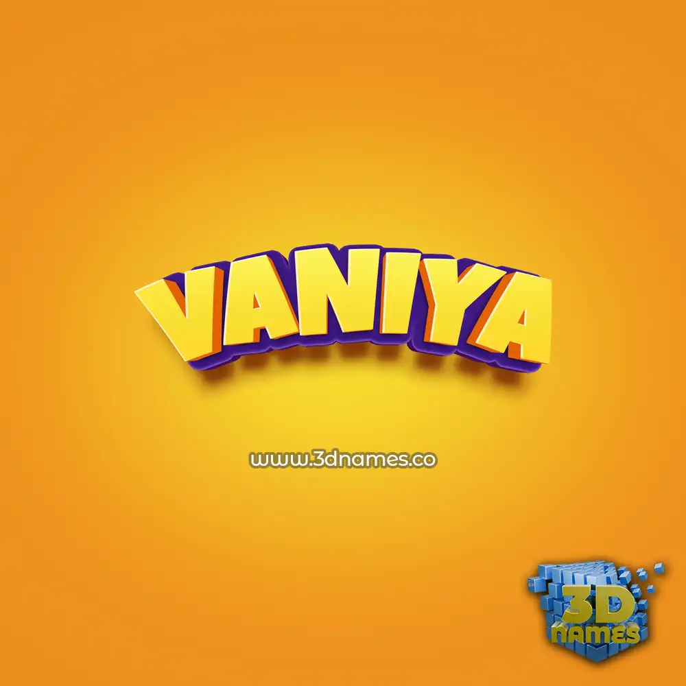 vaniya in Orange Toon style - 3D name wallpaper