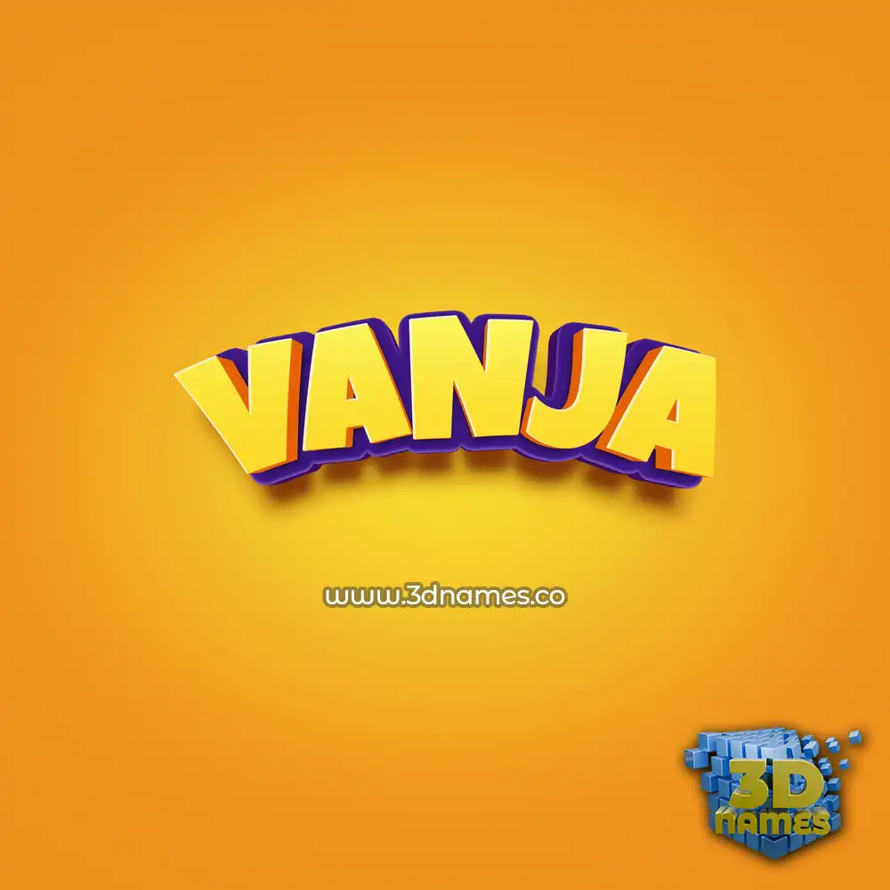 vanja in Orange Toon style - 3D name wallpaper