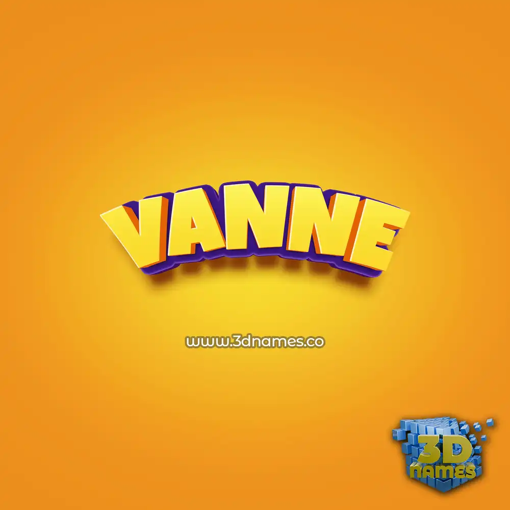 vanne in Orange Toon style - 3D name wallpaper