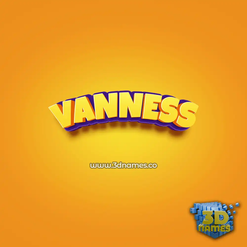 vanness in Orange Toon style - 3D name wallpaper