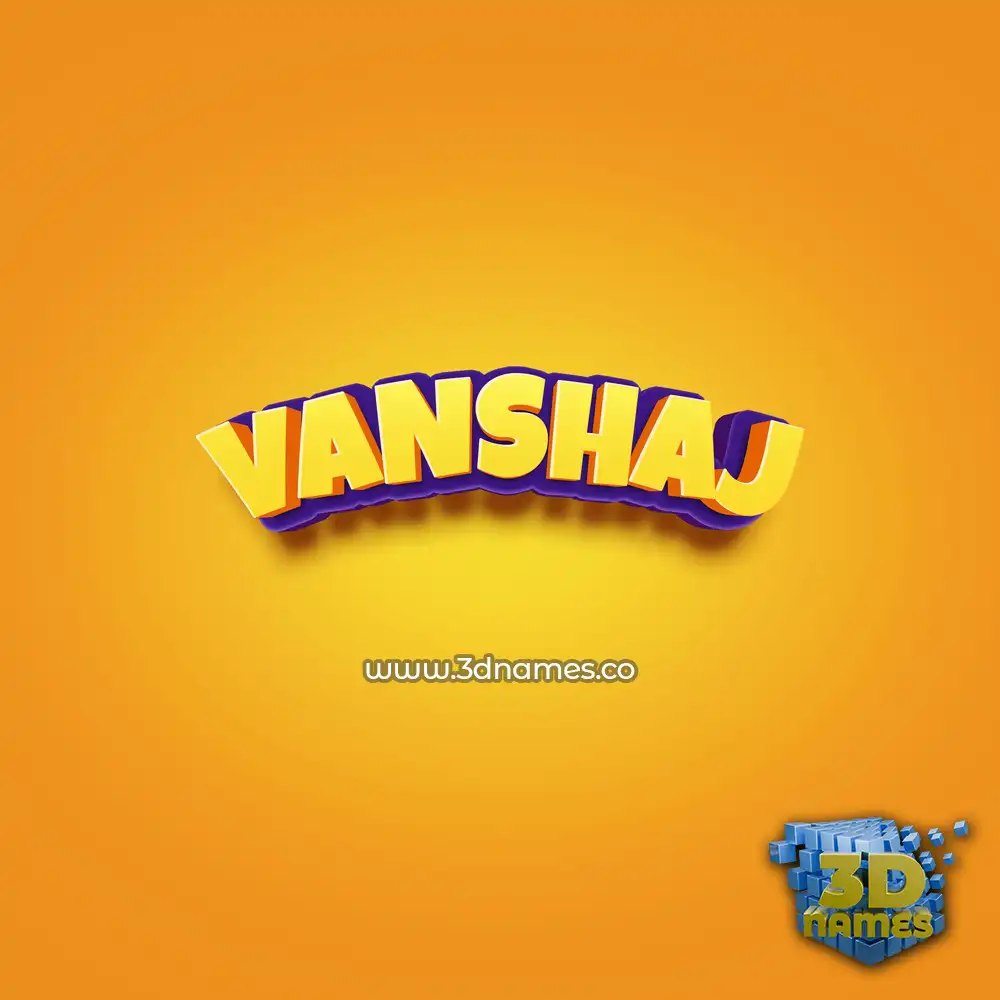 vanshaj in Orange Toon style - 3D name wallpaper