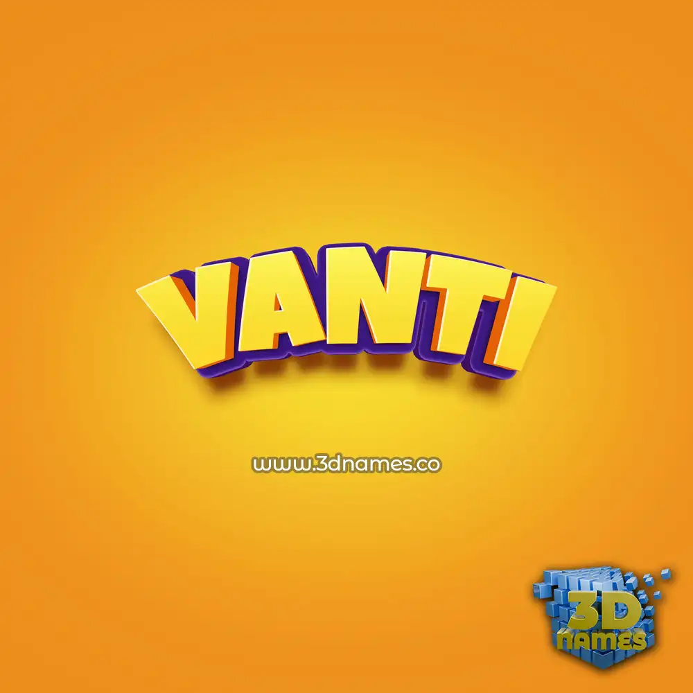 vanti in Orange Toon style - 3D name wallpaper