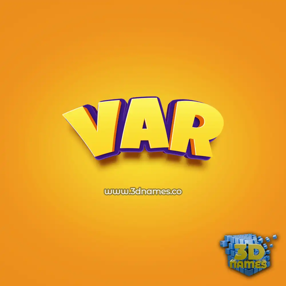 var in Orange Toon style - 3D name wallpaper