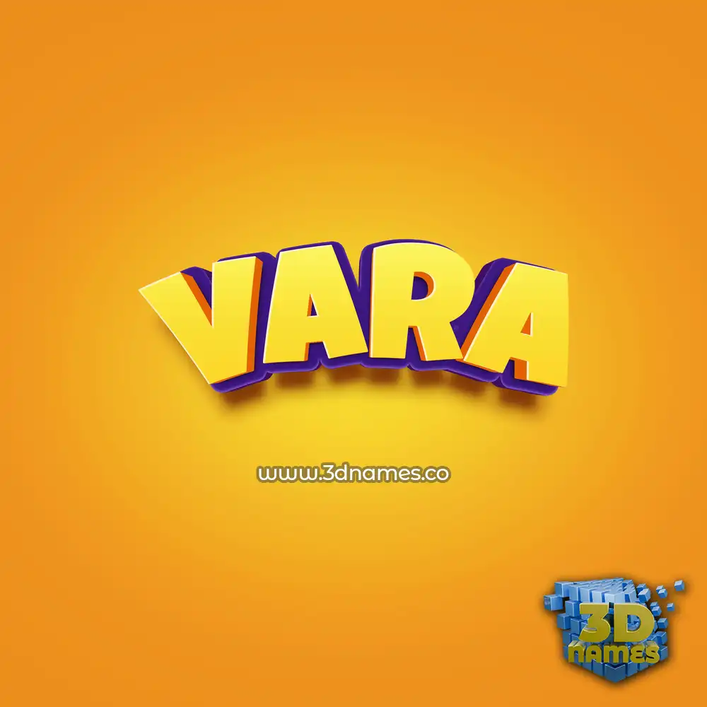 vara in Orange Toon style - 3D name wallpaper