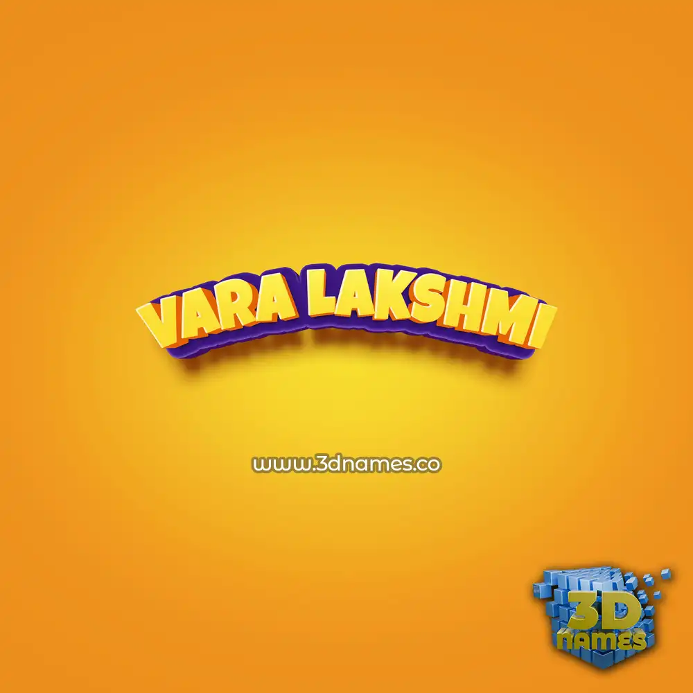 vara lakshmi in Orange Toon style - 3D name wallpaper