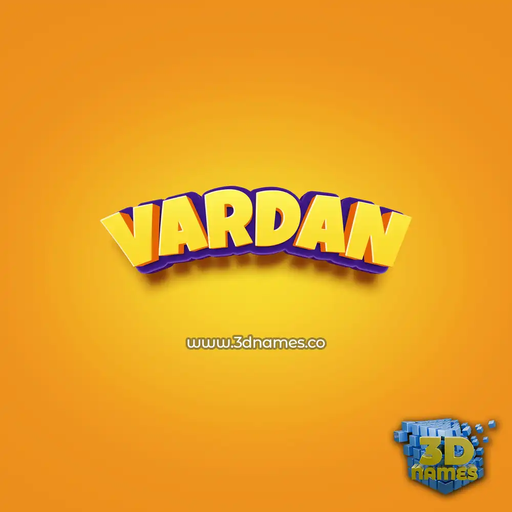 vardan in Orange Toon style - 3D name wallpaper