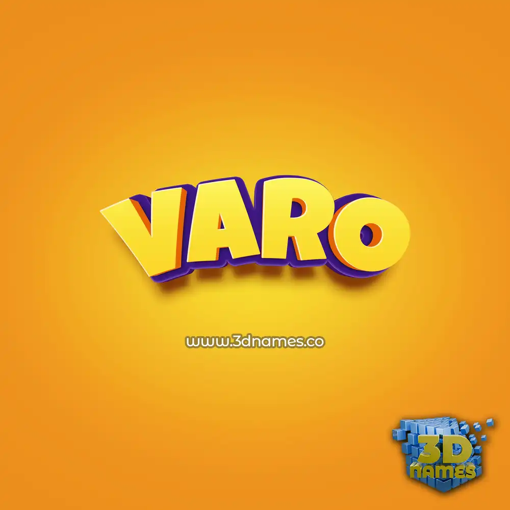 varo in Orange Toon style - 3D name wallpaper