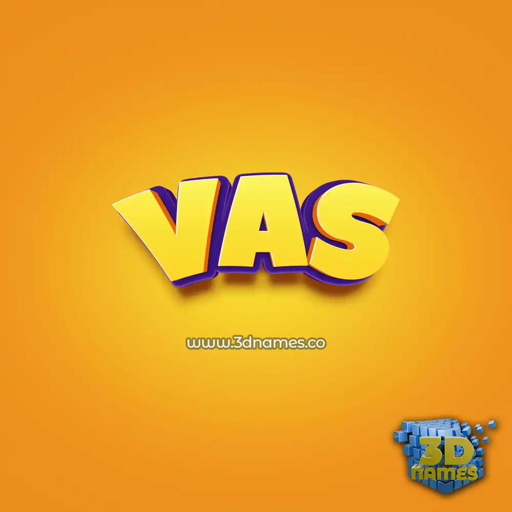 vas in Orange Toon style - 3D name wallpaper