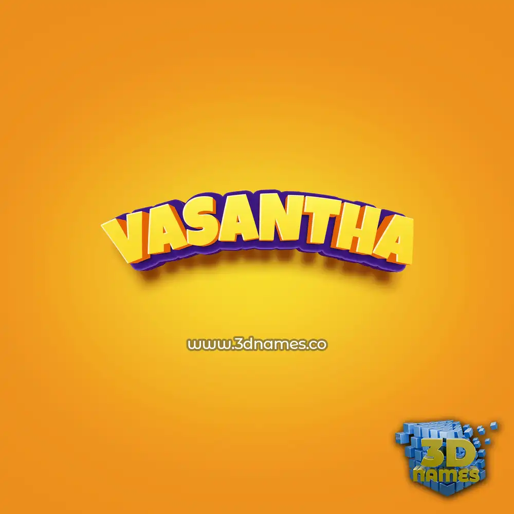 vasantha in Orange Toon style - 3D name wallpaper