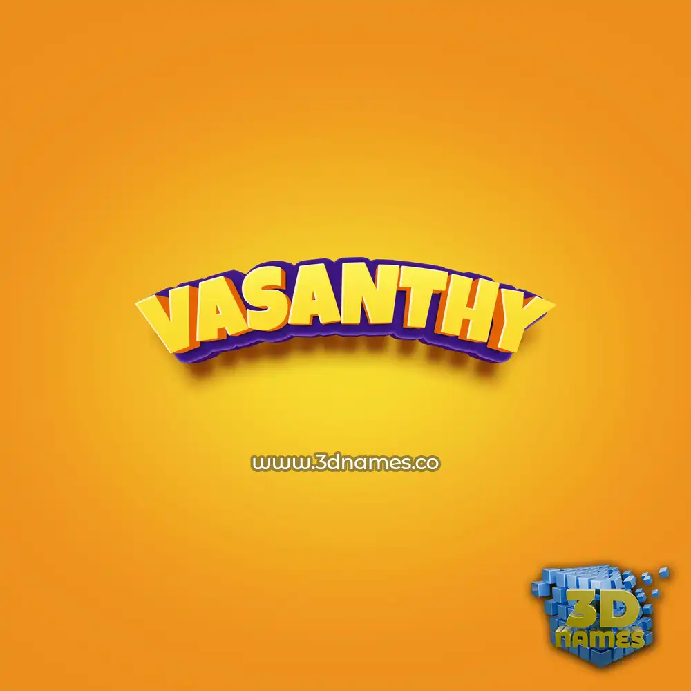 vasanthy in Orange Toon style - 3D name wallpaper