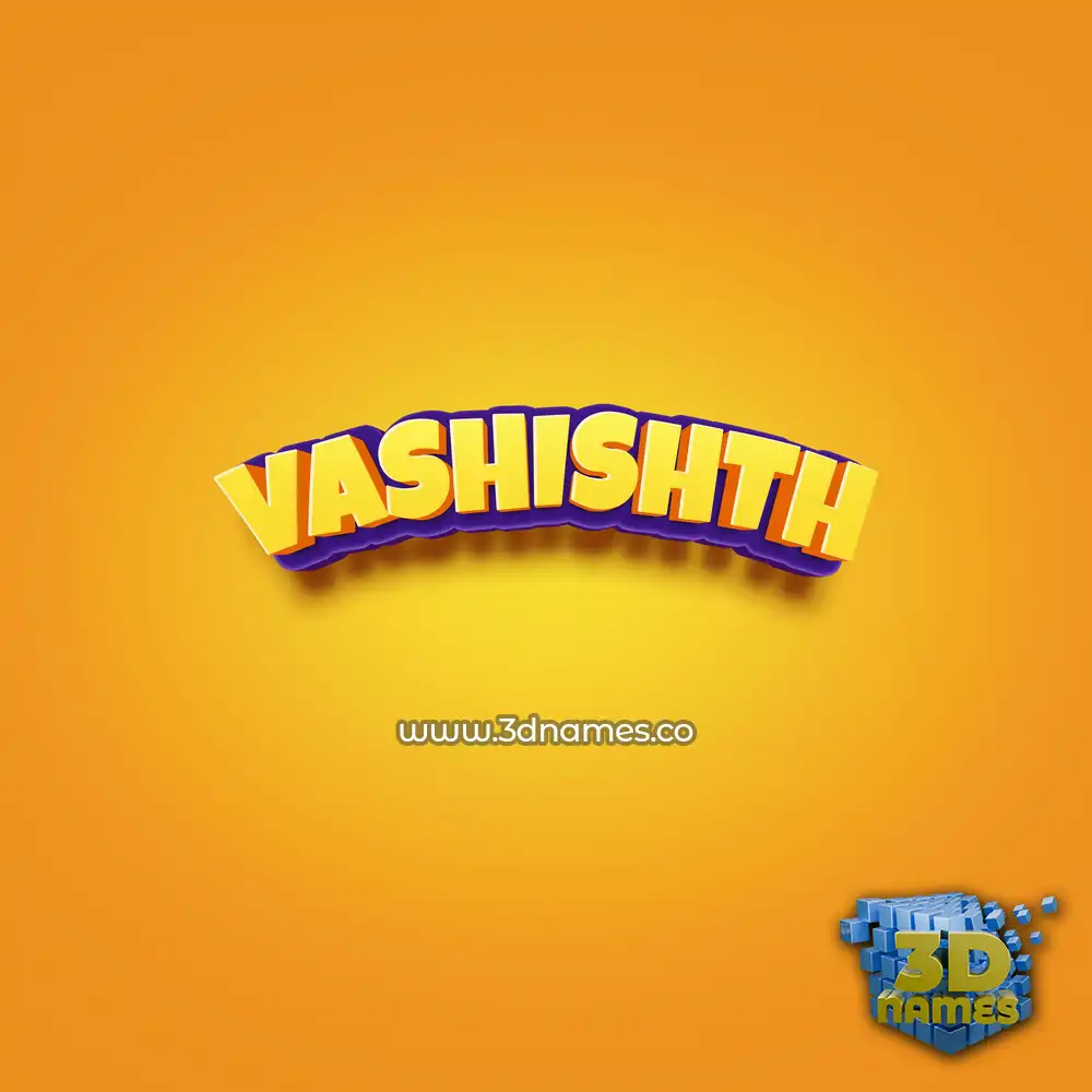 vashishth in Orange Toon style - 3D name wallpaper