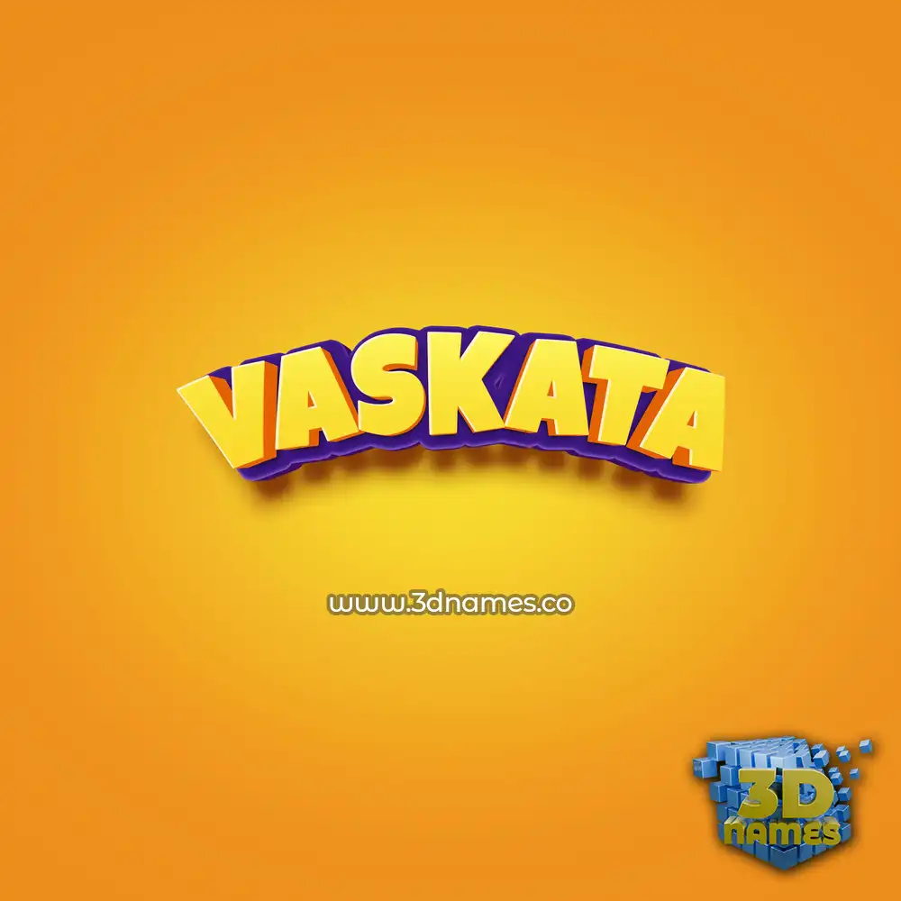 vaskata in Orange Toon style - 3D name wallpaper
