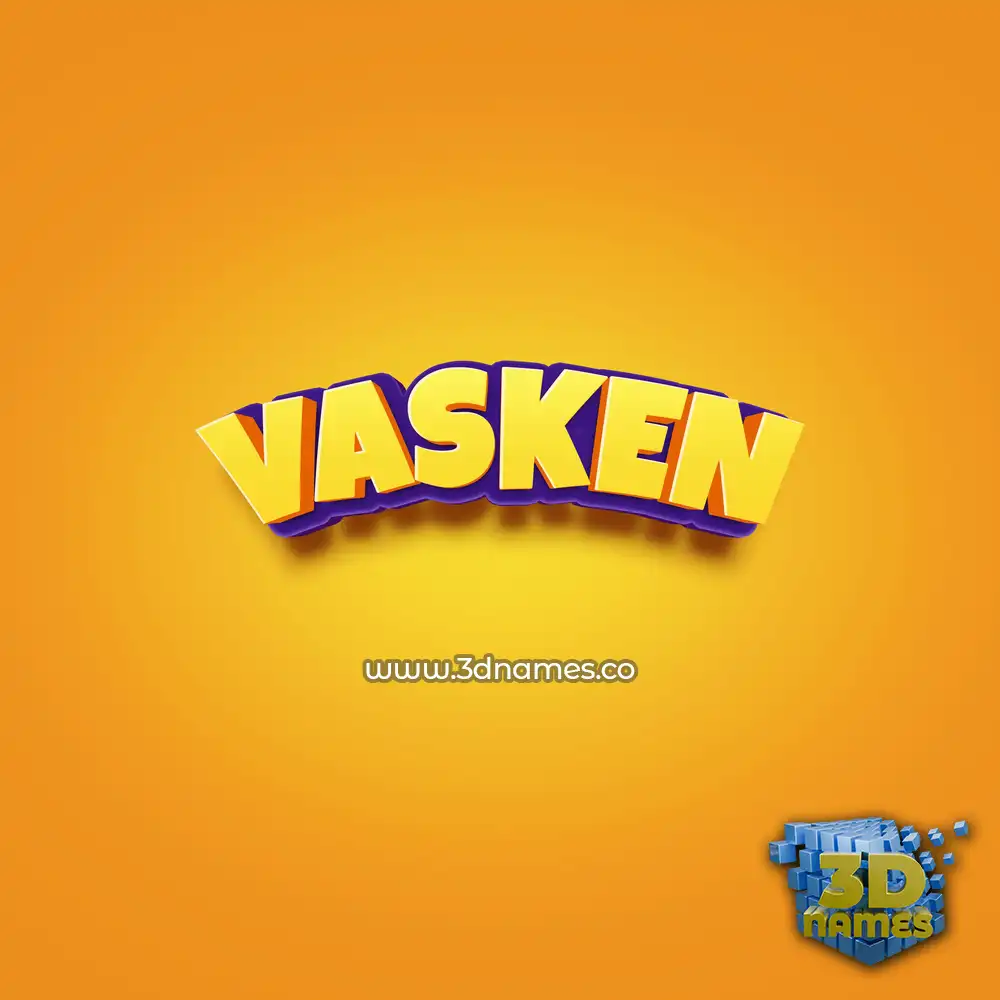 vasken in Orange Toon style - 3D name wallpaper