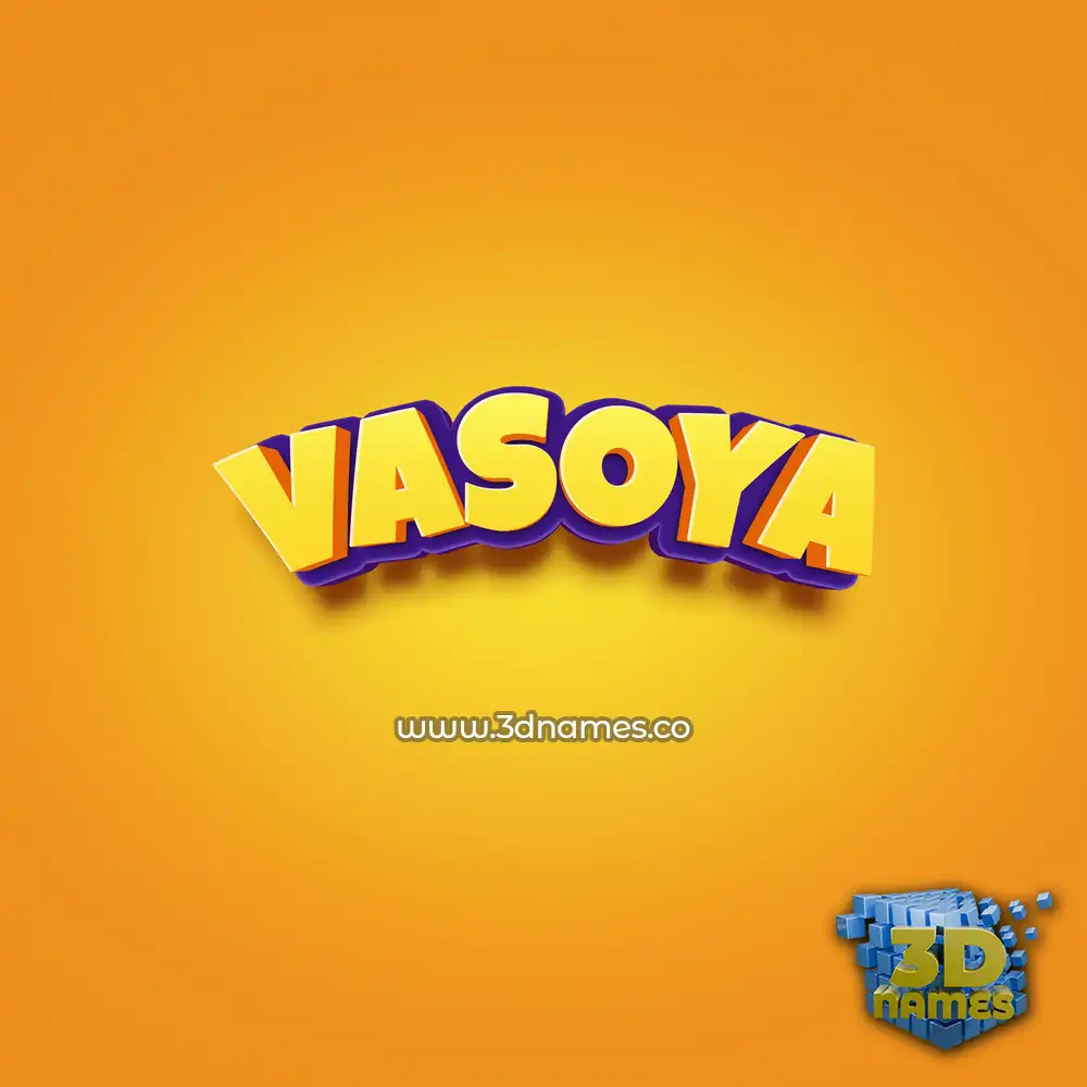 vasoya in Orange Toon style - 3D name wallpaper