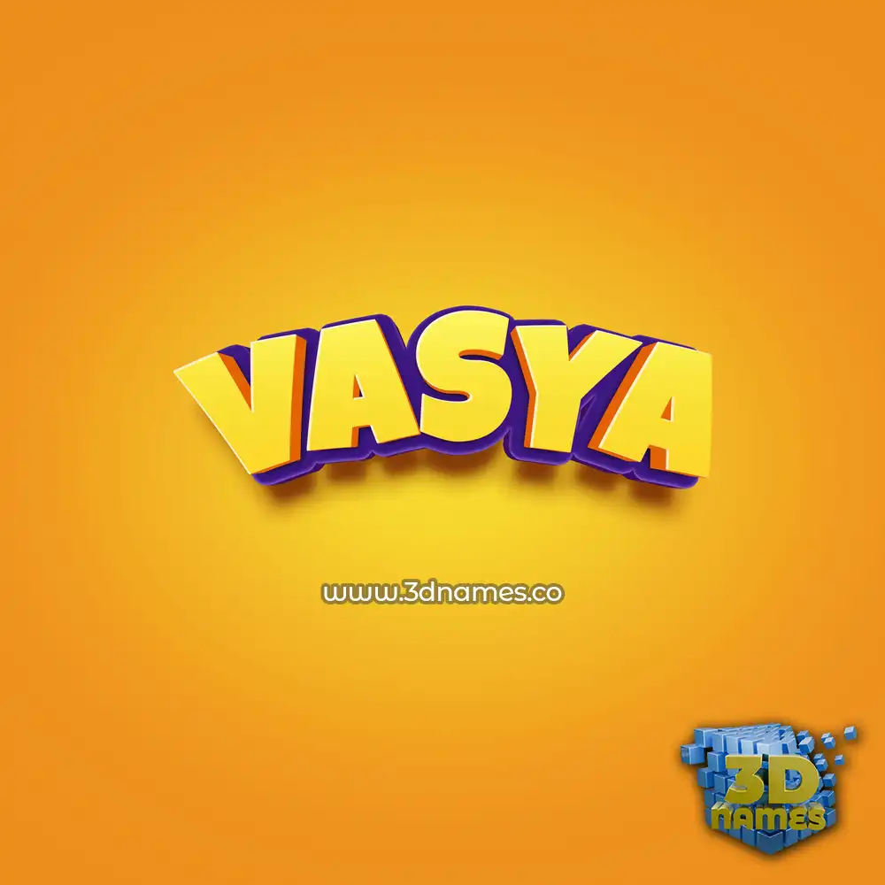 vasya in Orange Toon style - 3D name wallpaper