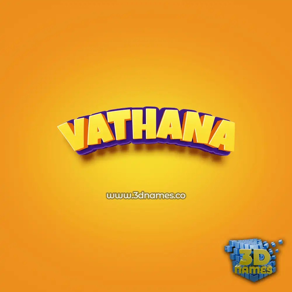 vathana in Orange Toon style - 3D name wallpaper