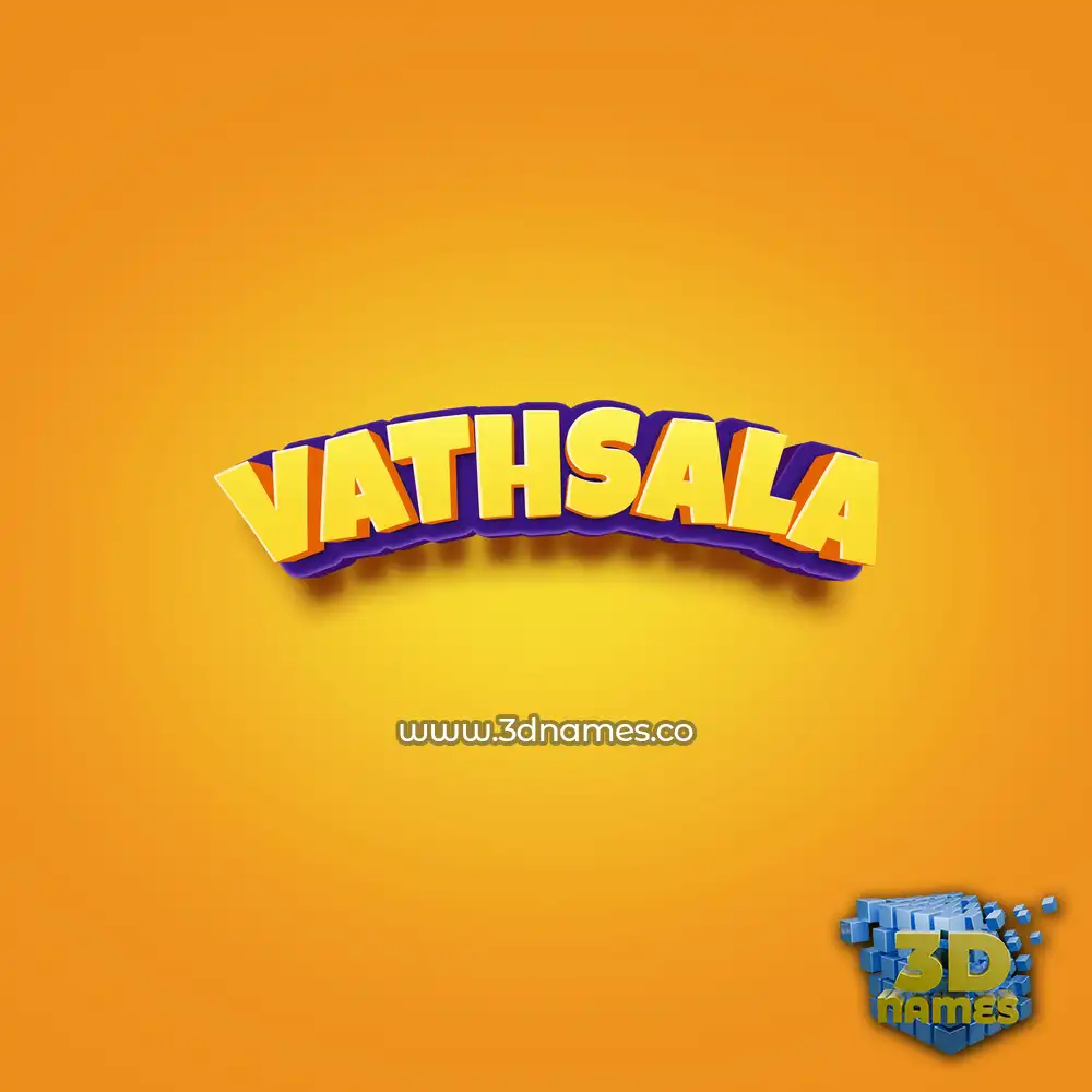 vathsala in Orange Toon style - 3D name wallpaper