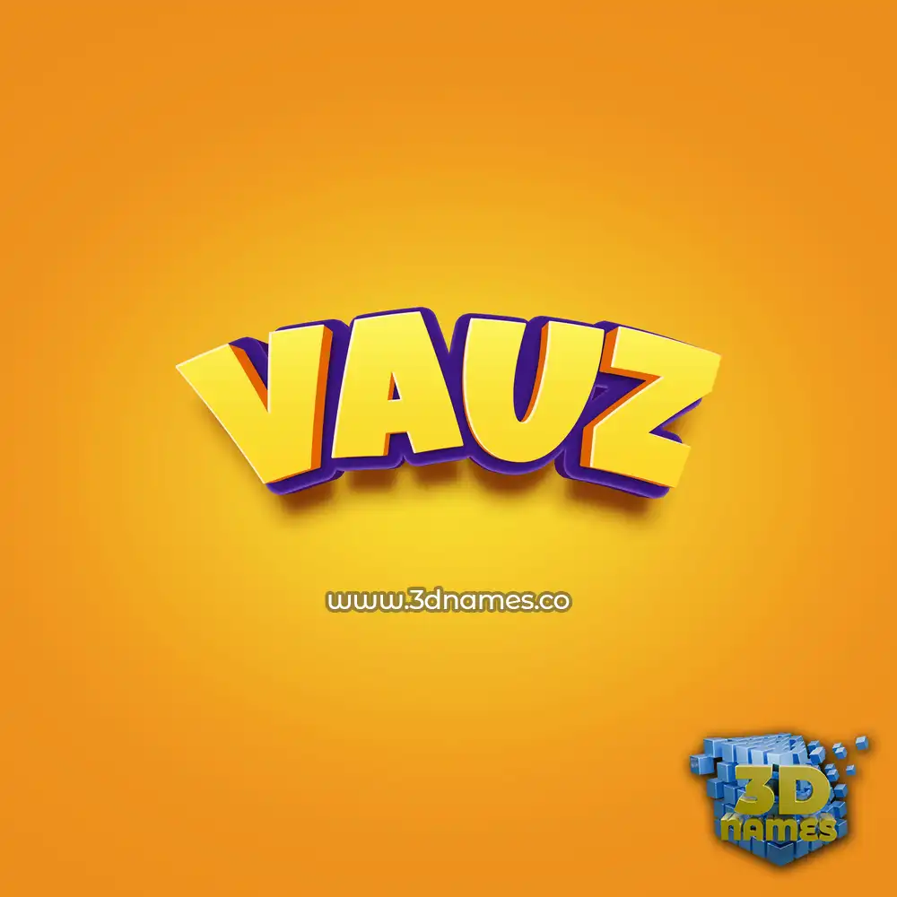 vauz in Orange Toon style - 3D name wallpaper