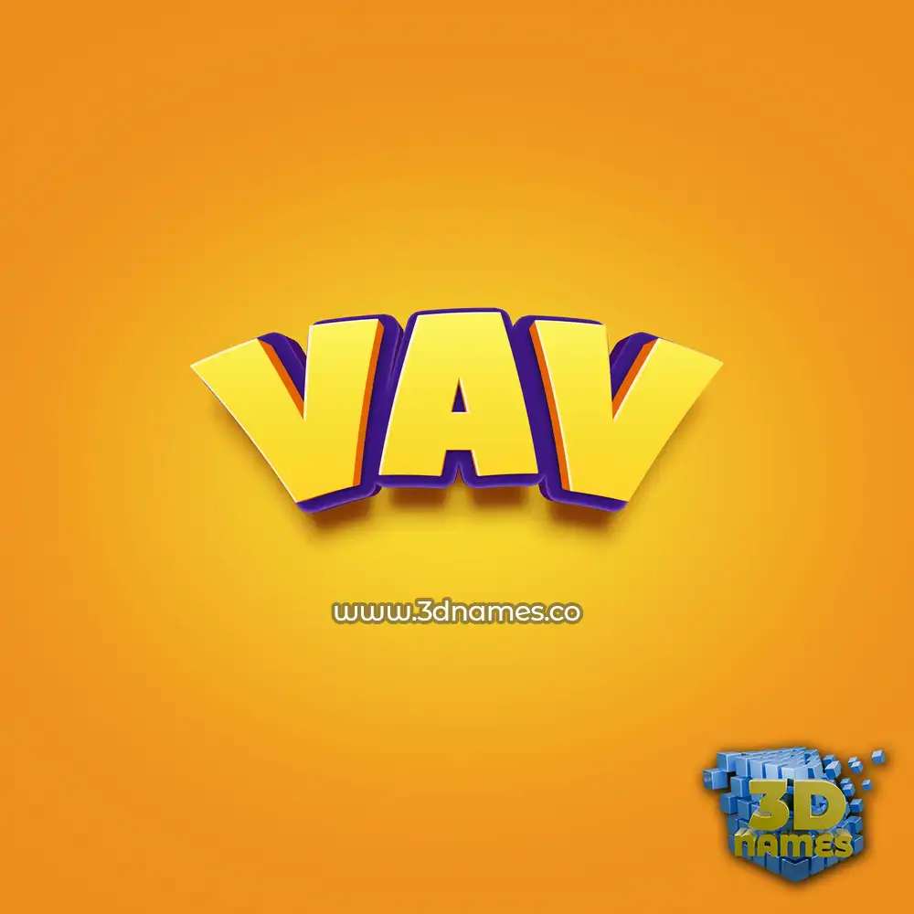 vav in Orange Toon style - 3D name wallpaper