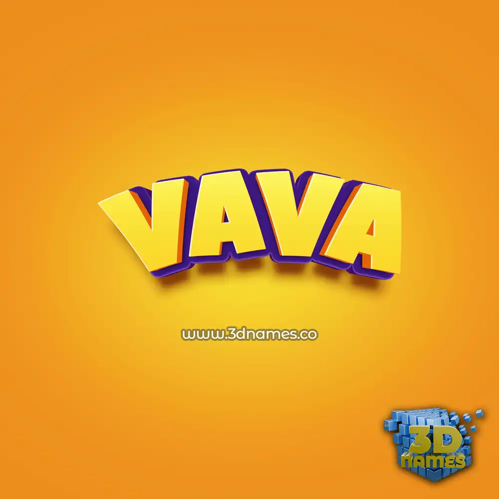 vava in Orange Toon style - 3D name wallpaper
