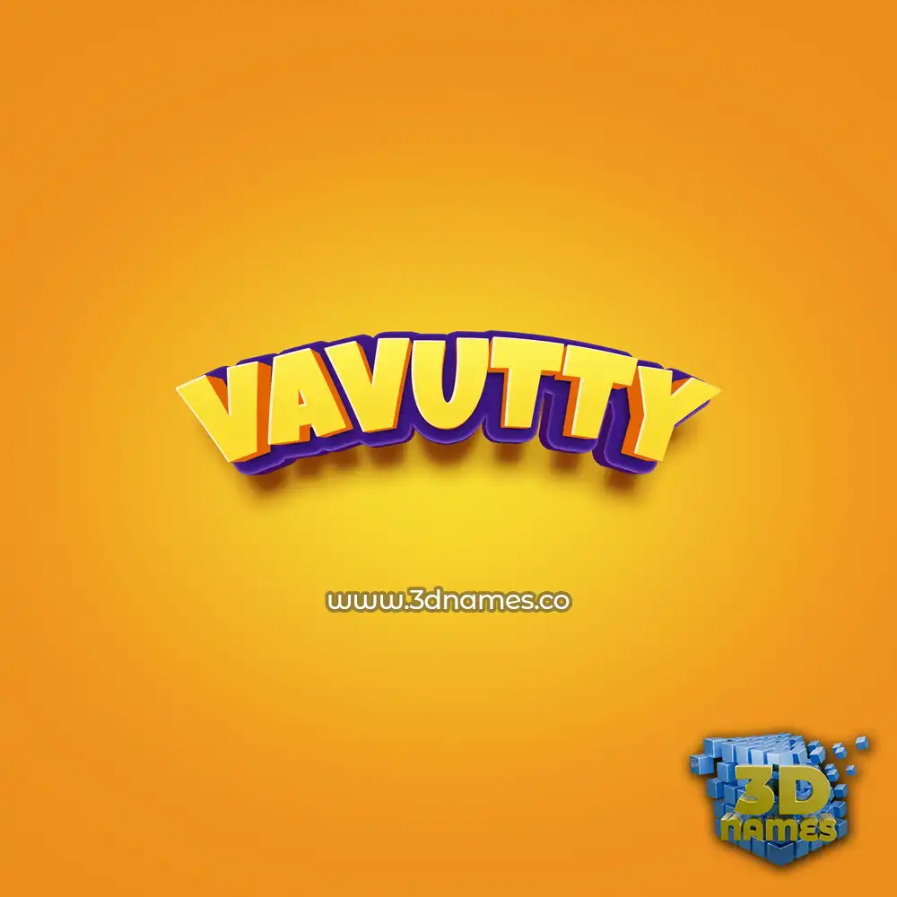 vavutty in Orange Toon style - 3D name wallpaper