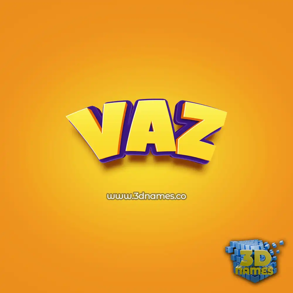 vaz in Orange Toon style - 3D name wallpaper