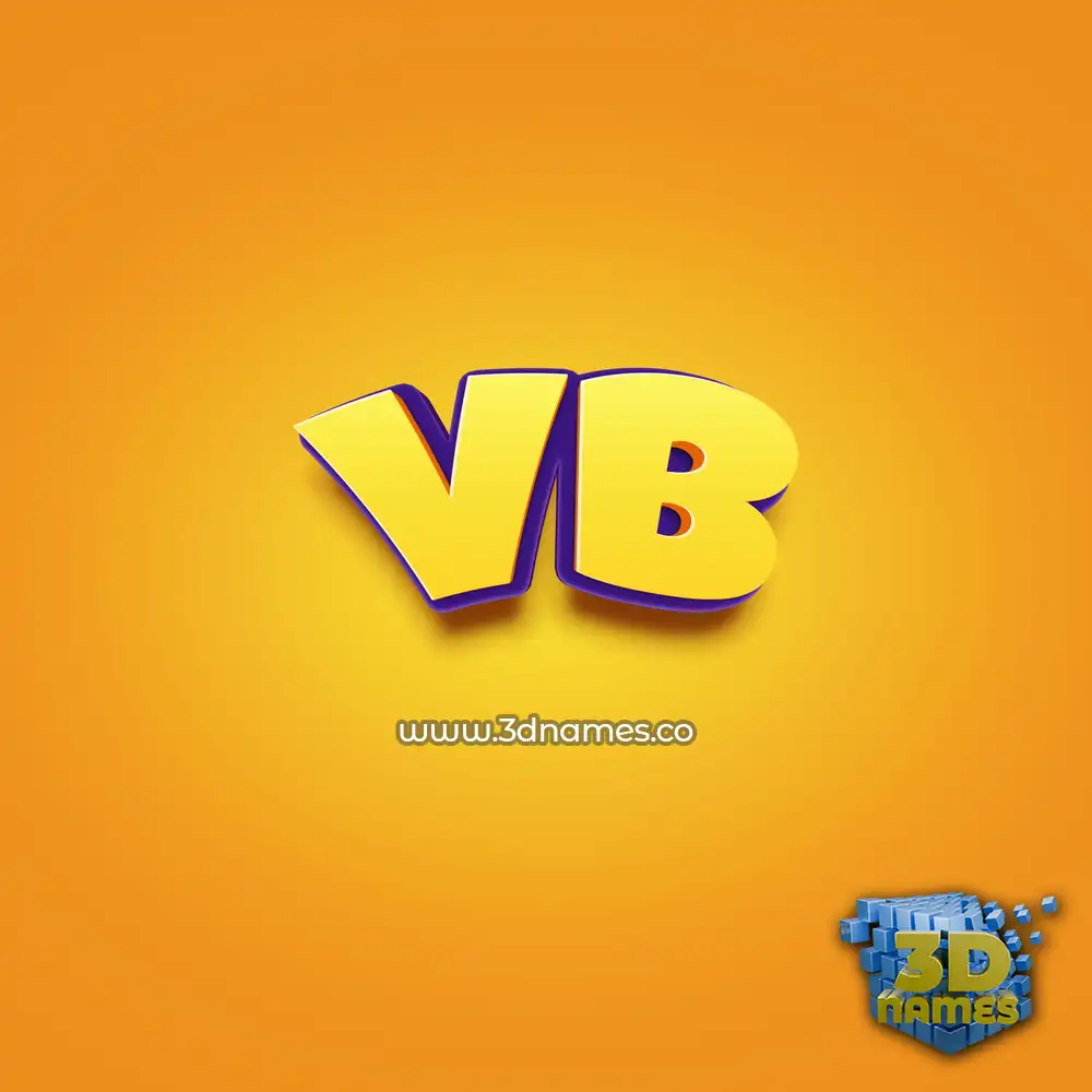 vb in Orange Toon style - 3D name wallpaper
