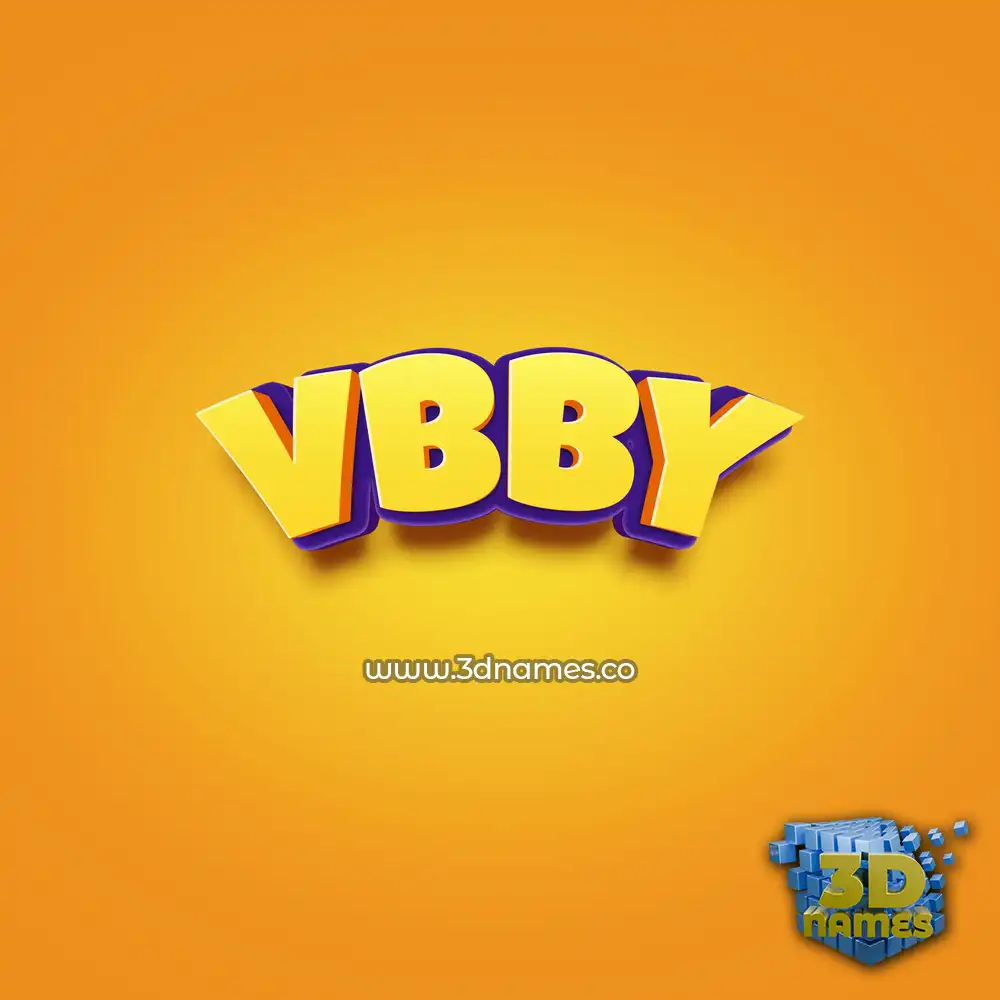 vbby in Orange Toon style - 3D name wallpaper