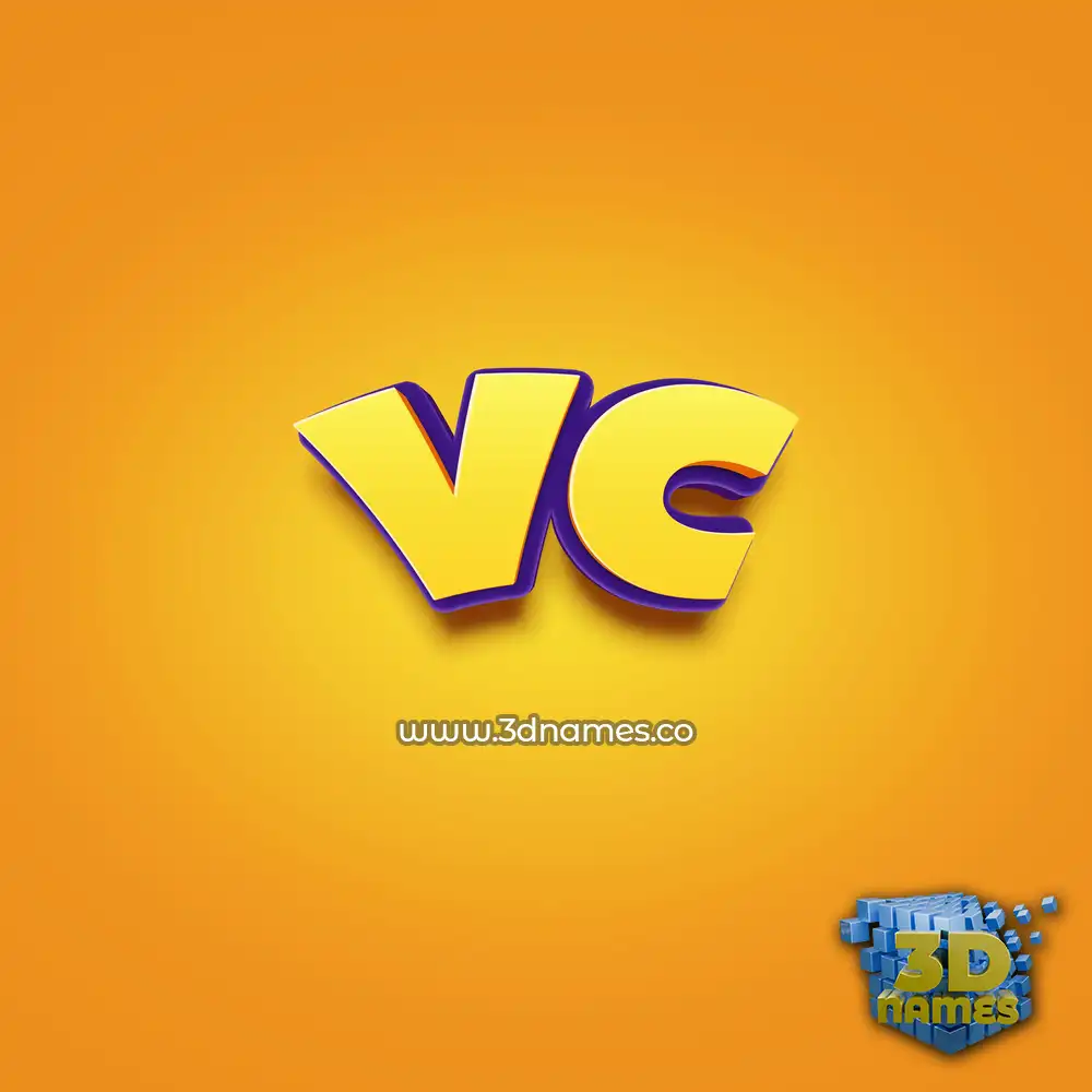 vc in Orange Toon style - 3D name wallpaper