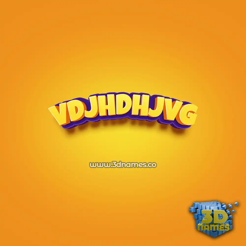 vdjhdhjvg in Orange Toon style - 3D name wallpaper