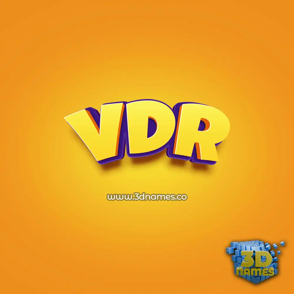 vdr in Orange Toon style - 3D name wallpaper