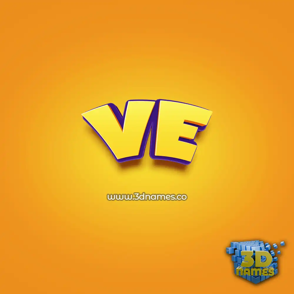 ve in Orange Toon style - 3D name wallpaper