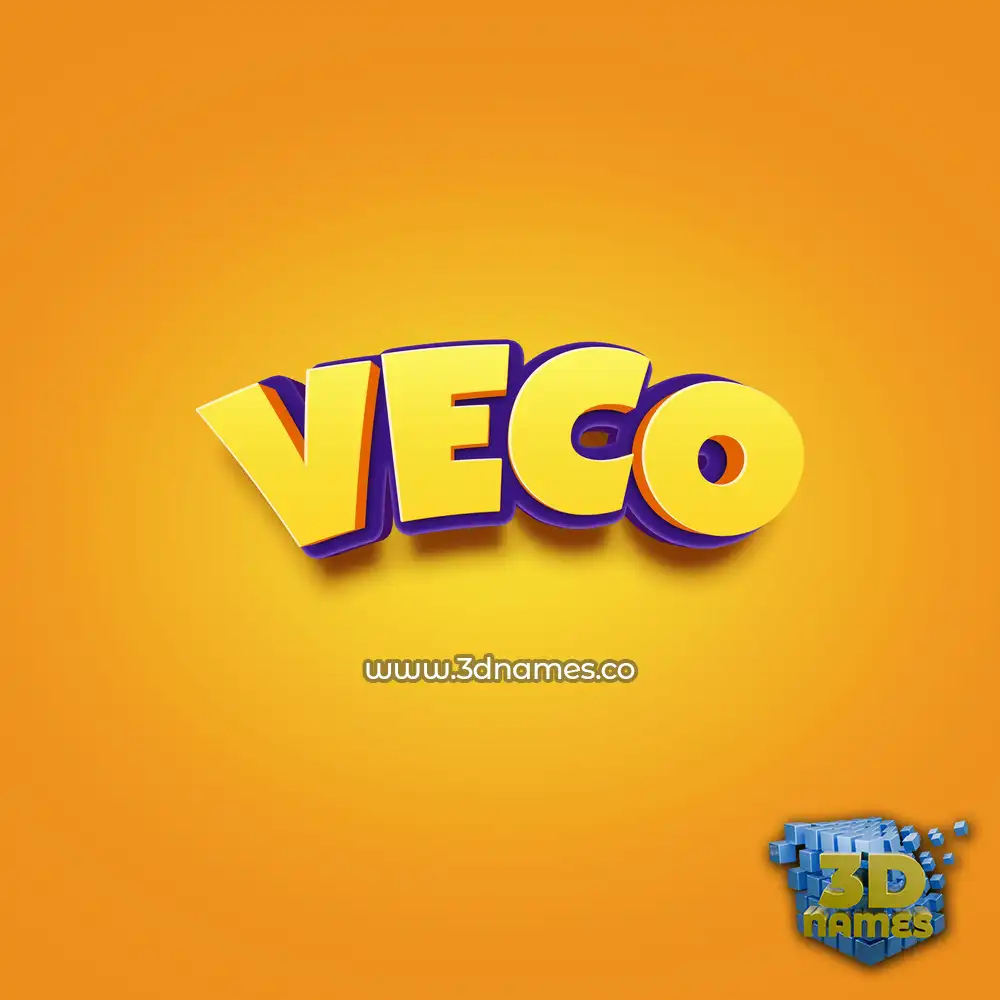 veco in Orange Toon style - 3D name wallpaper