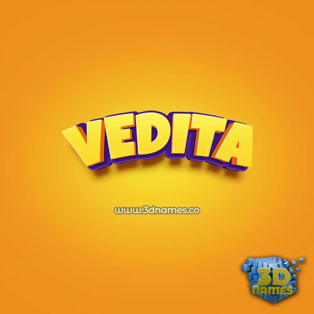 vedita in Orange Toon style - 3D name wallpaper
