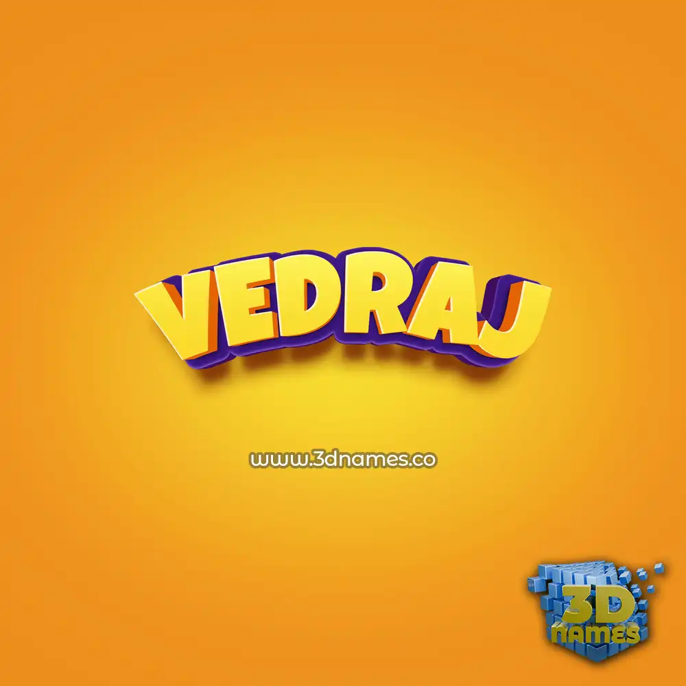 vedraj in Orange Toon style - 3D name wallpaper