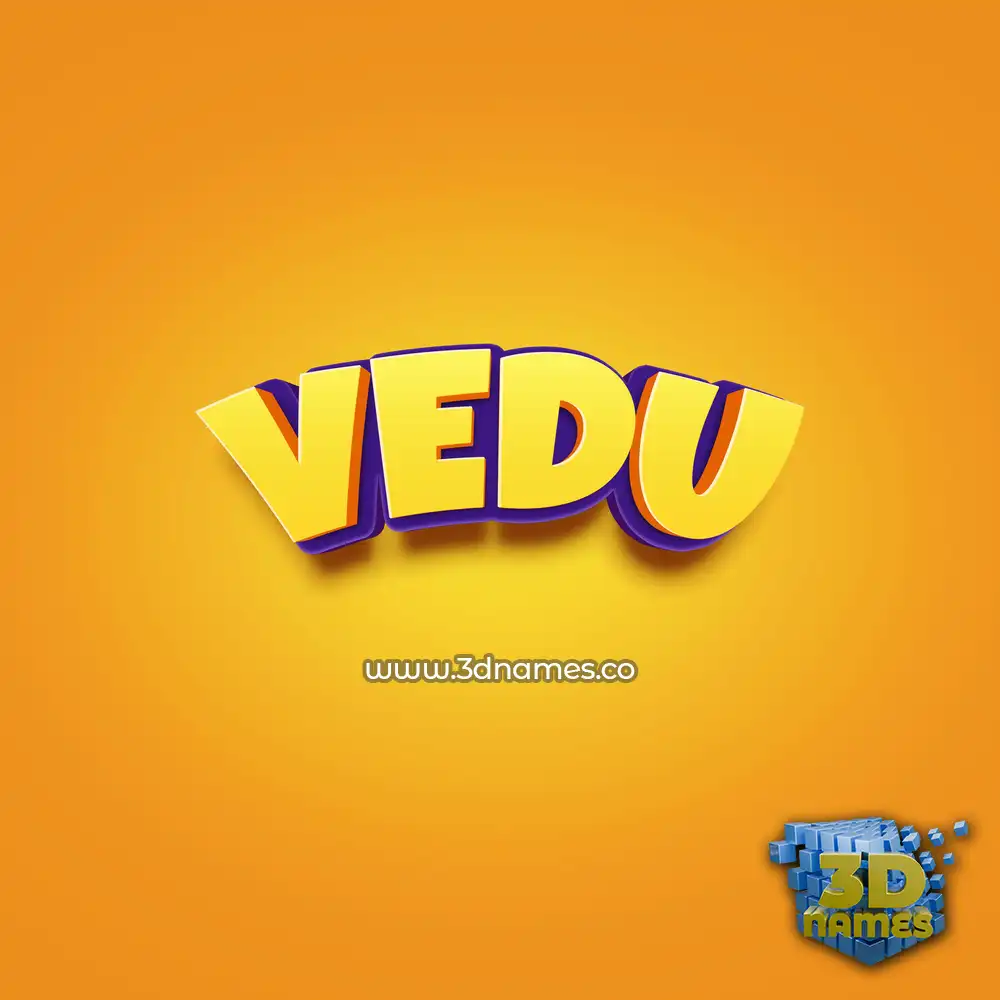 vedu in Orange Toon style - 3D name wallpaper