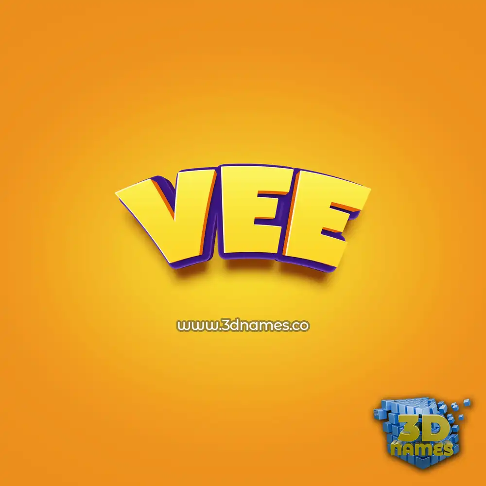 vee in Orange Toon style - 3D name wallpaper